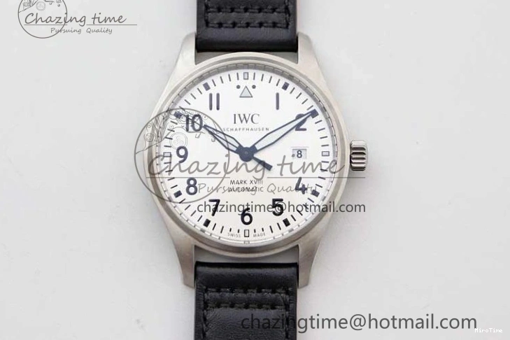 MIROTIME 0131 UrbanStyle Mark XVIII IW327012 SS M+F 1:1 Best Edition White Dial on Black Leather Strap A 7054